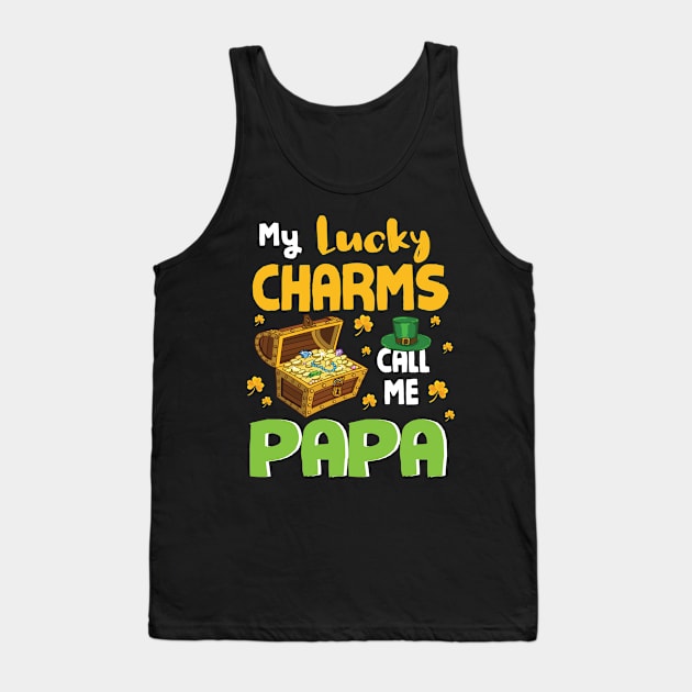 Gold Shamrocks Saint Patrick My Lucky Charms Call Me Papa Tank Top by bakhanh123